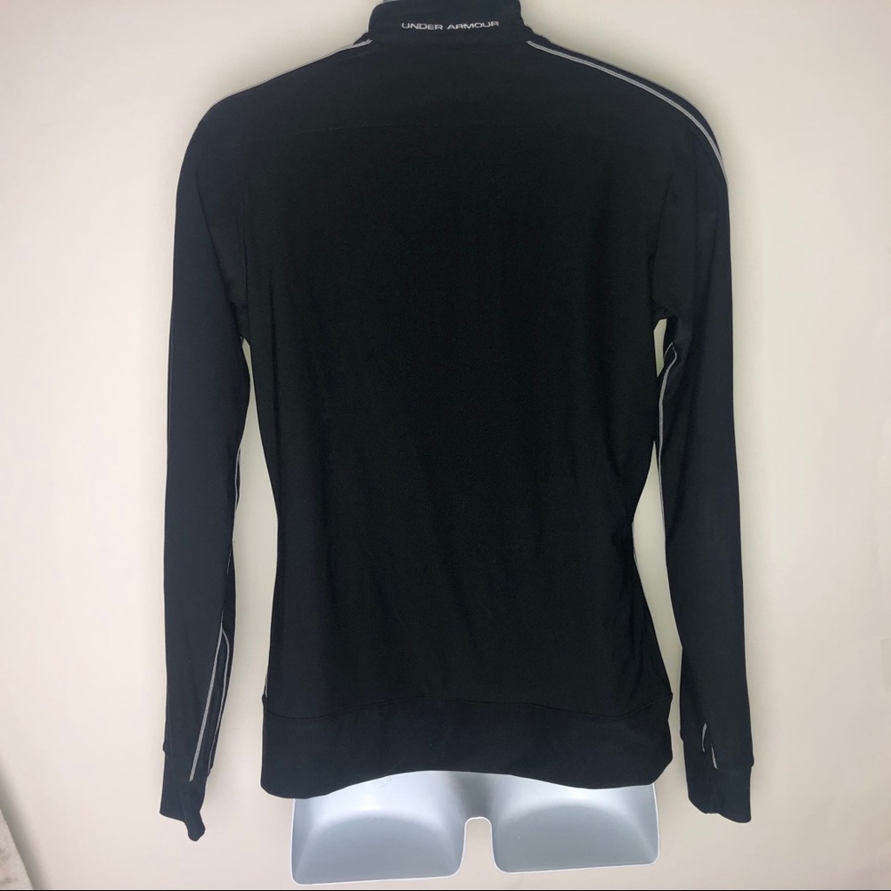 Under Armour Black Full-Zip Varsity Jacket with Red Patch #0029 - Picture 4 of 10